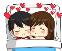 Gif animé amour lit